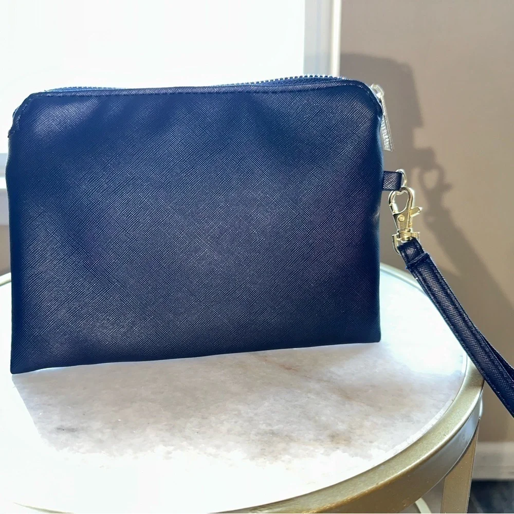 Nanette Lepore Blue Floral Clutch with Power Bank